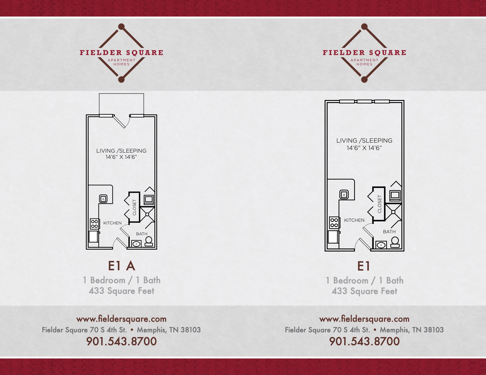 Floor plan for studio, 1 bath, 478 sqft